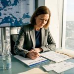 Executive planning incentive travel at desk