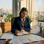 Travel advisor reviewing luxury trip plans