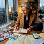 Advisor planning luxury travel at home