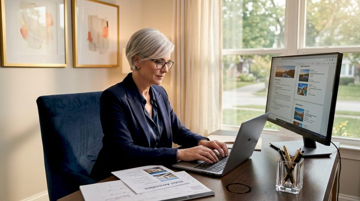 Travel advisor reviewing luxury trip plans