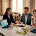 Travel advisor consulting luxury clients at home