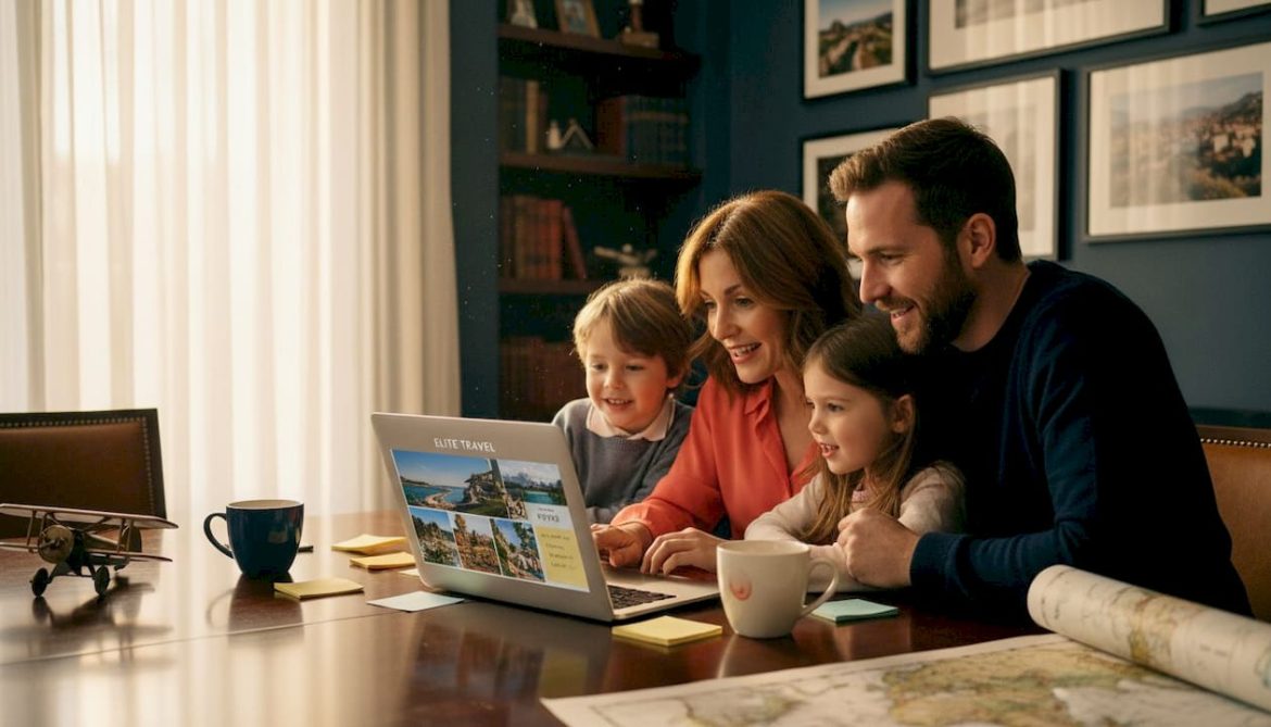 Family planning luxury travel itinerary together