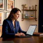 Travel concierge reviewing luxury travel itinerary