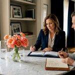 Travel advisor meeting client in elegant home office