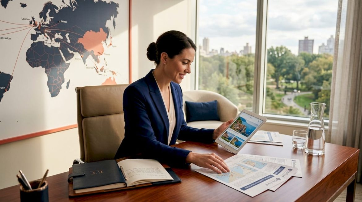 Luxury travel specialist organizing itineraries