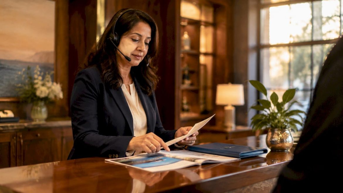 Woman providing 24/7 travel assistance support