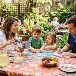 Family planning vacation at home table