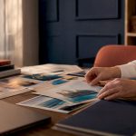 Travel advisor arranging cruise itinerary documents