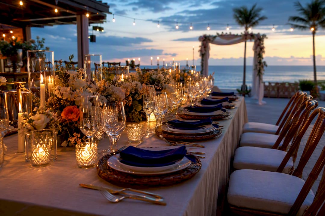 Elegant destination wedding reception venue