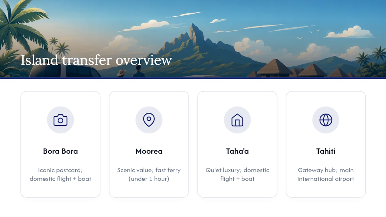French Polynesia island transfer routes comparison