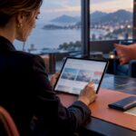 Advisor researching business fares