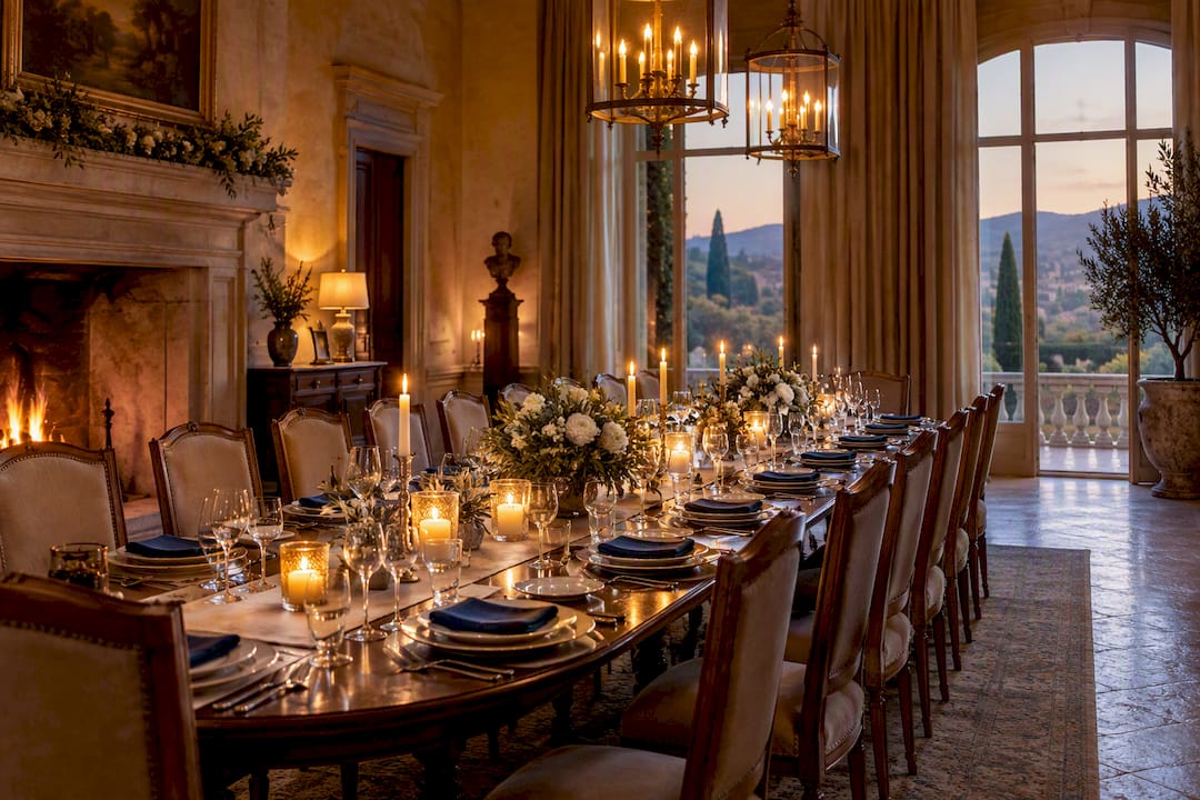 Private château dining room for group