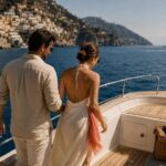 Couple boarding private boat on Amalfi Coast