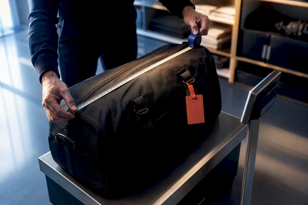 Luggage measured for dimensional shipping weight