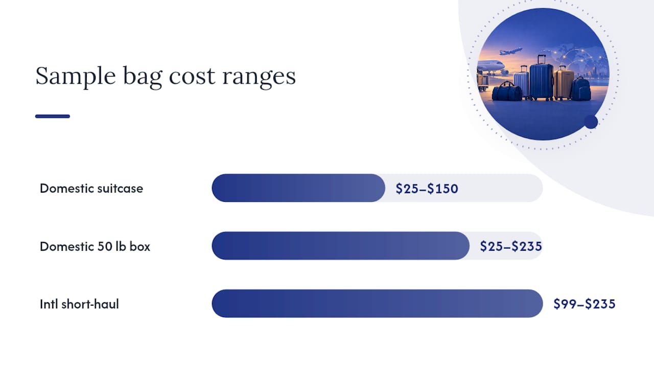 Sample Luggage Forwarding Prices, Including a 50 lb Bag — overview diagram