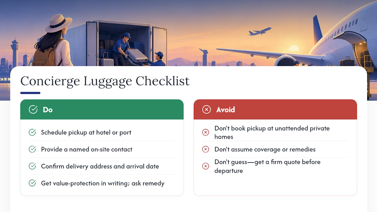 A Concierge's Checklist for Worry-Free Luggage Forwarding — overview diagram