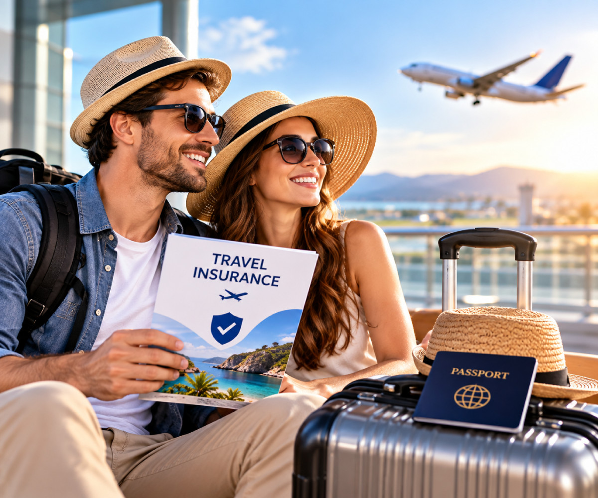 Couple with Travel Insurance for Vacation Protection