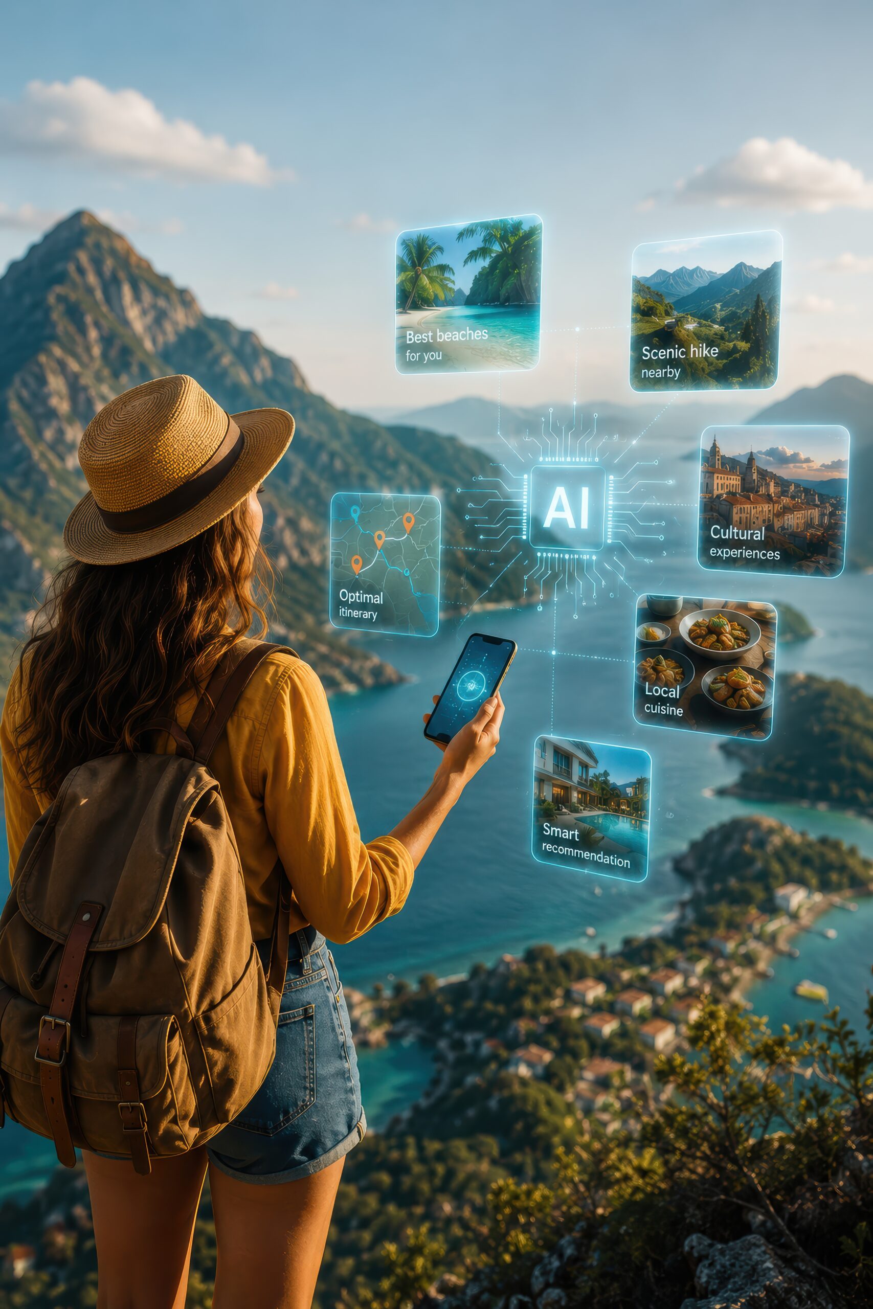 Travel advisor reviewing an AI-generated itinerary with a client